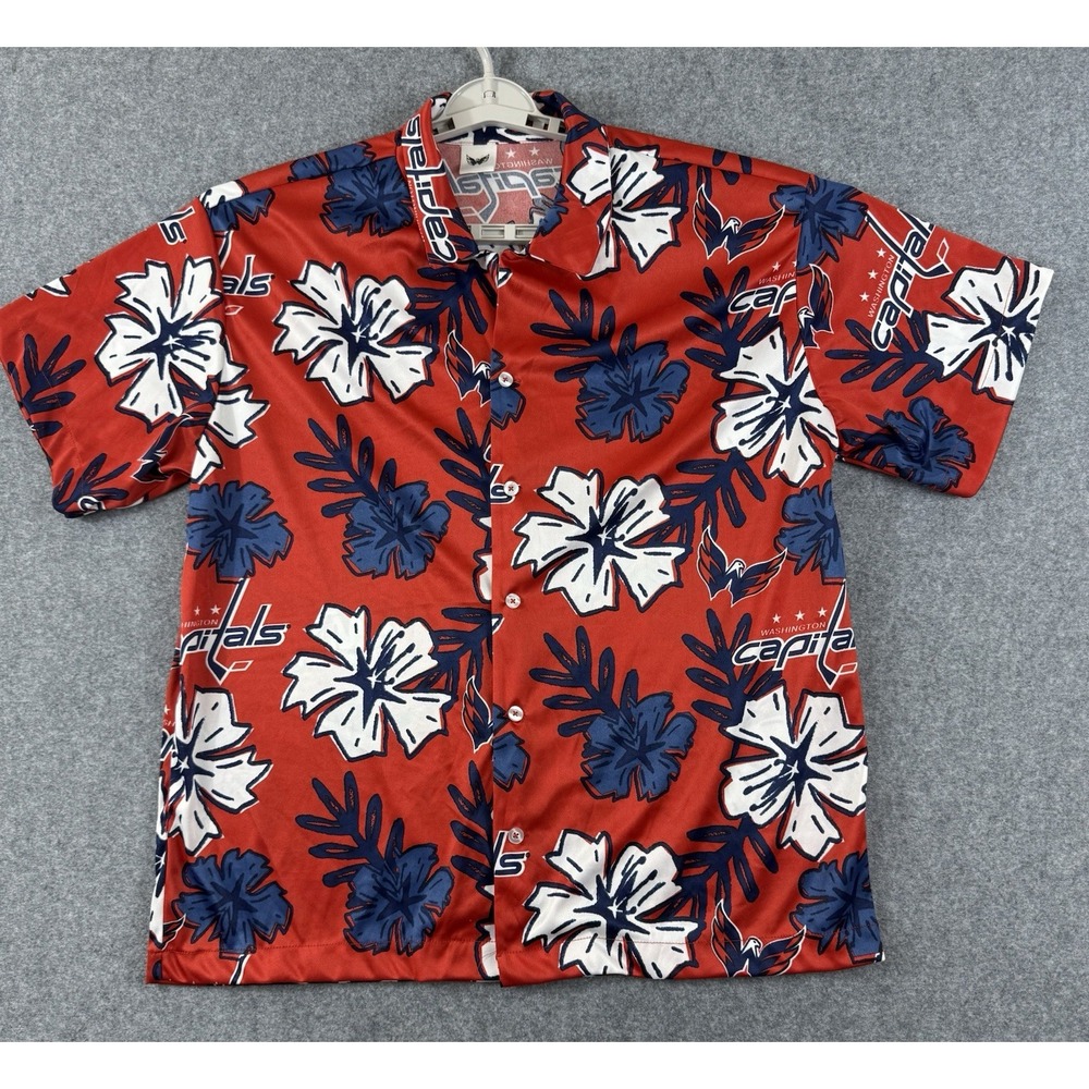 Washington Capitals‎ Hawaiian Short Sleeve Shirt Size XL Hockey Floral